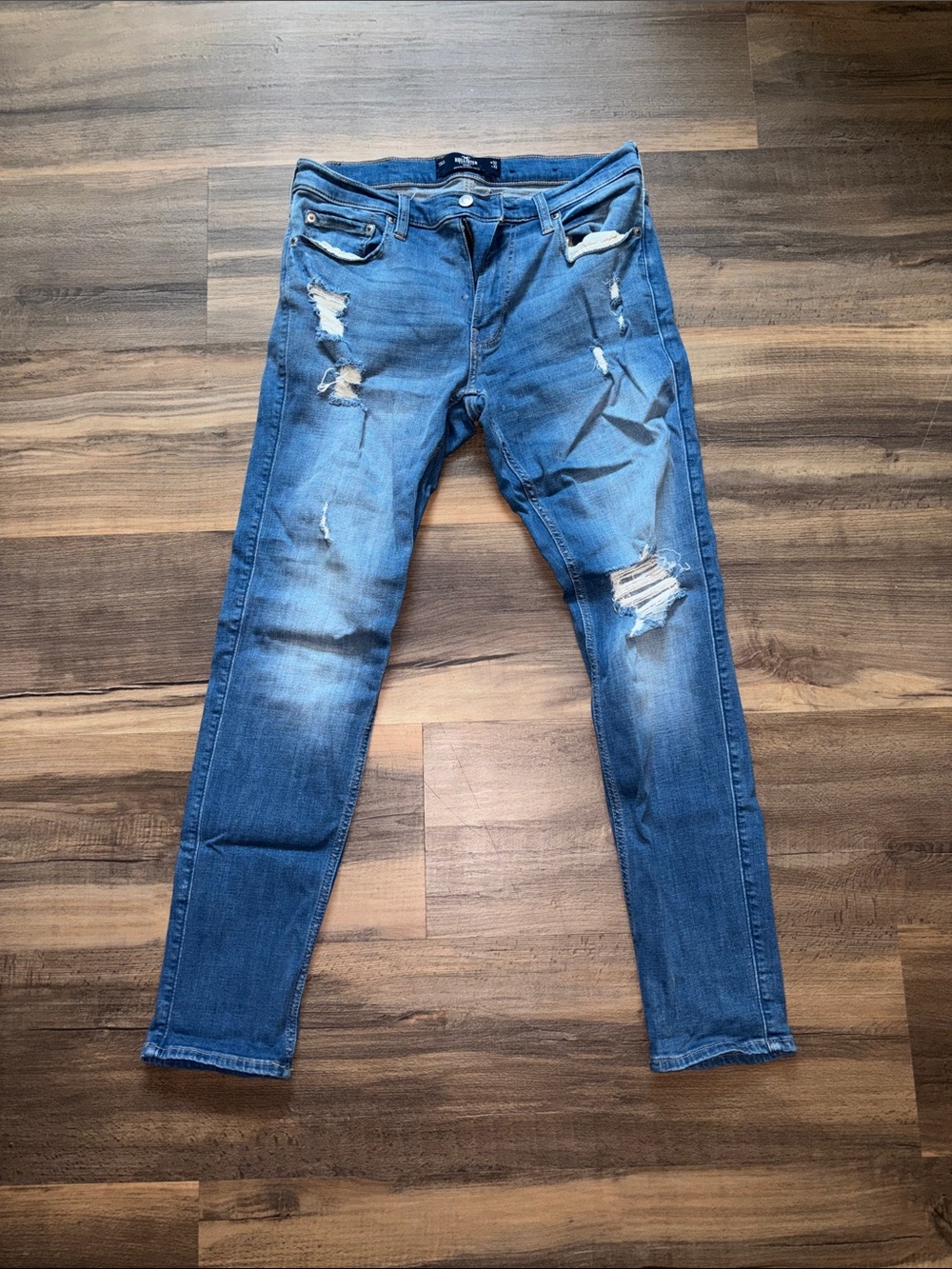 Hollister Skinny Ripped Blue Jeans